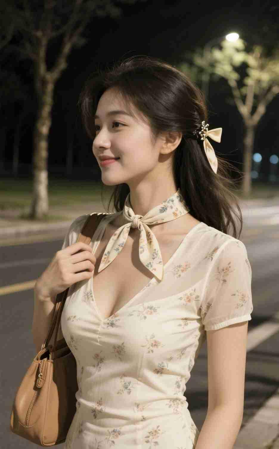 我的今日状态：😁轻松愉快我这里的天气：☀️晴天《晚风里的碎花》路灯把