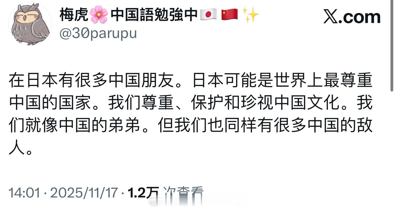 一个喜欢中国的日本人说的话