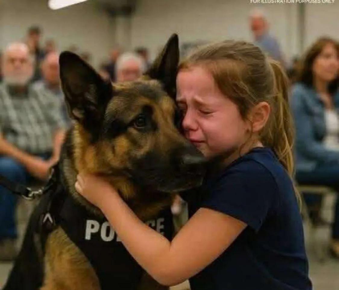 现实版人犬情未了，一小女孩带着一罐硬币来到警犬拍卖会上，准备带走拍卖的退役警犬回