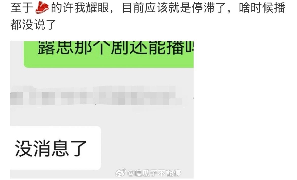 🍉赵露思、陈伟霆的《许我耀眼》好像延期了😳​​​