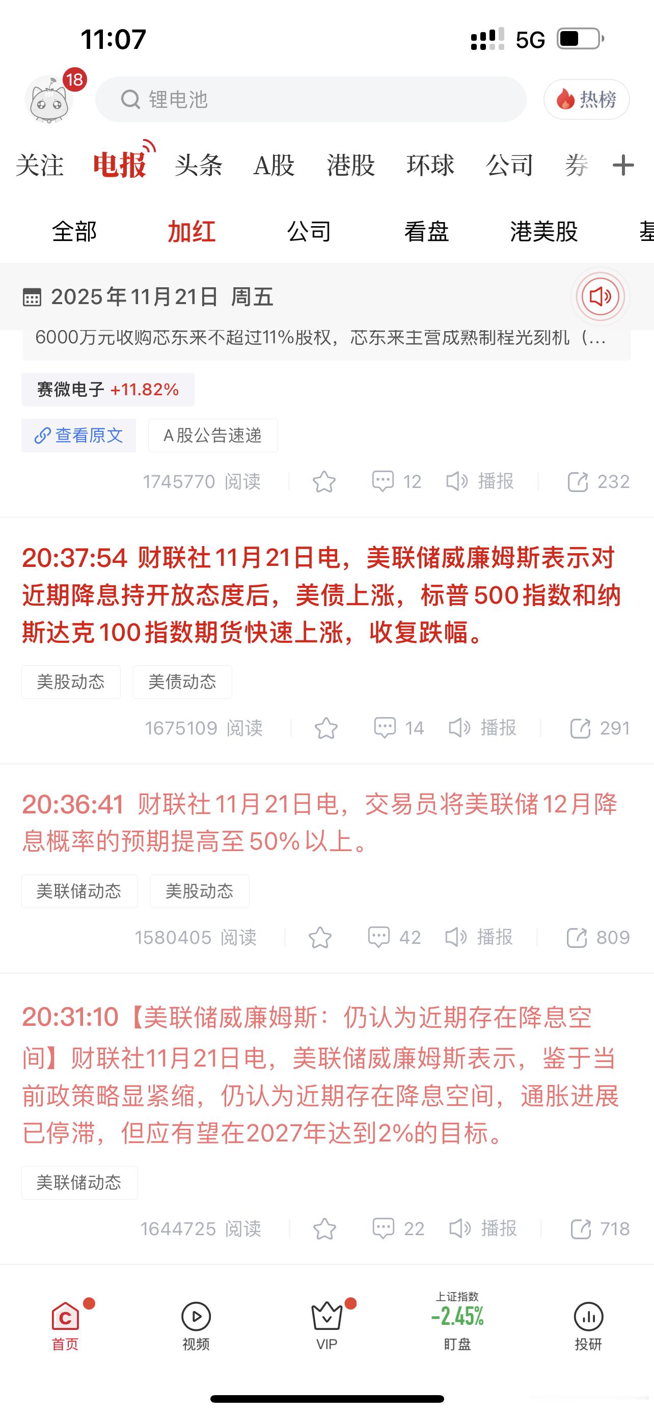 超级大利好来了，12月份降息预期再度提高