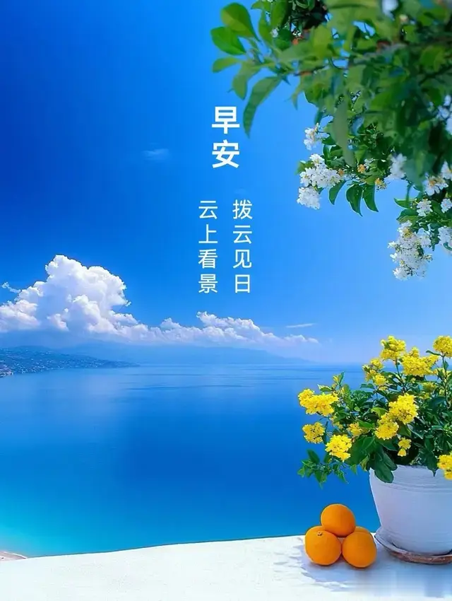 早安心语: 拔云见日, 云上看景, 早要愉快!