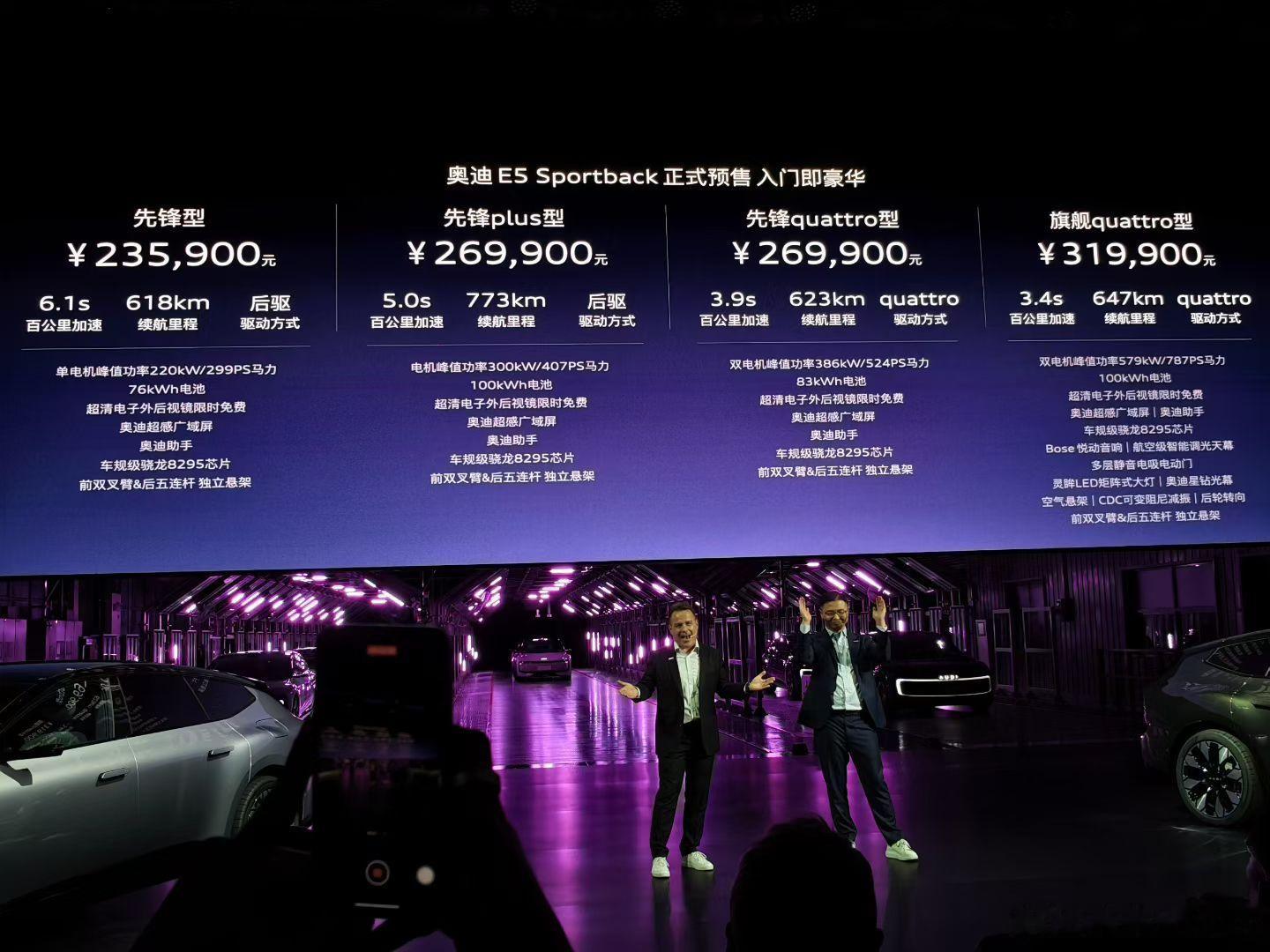 看价格和配置，奥迪憋着一股子劲啊！背水一战奥迪e5sportback​​​