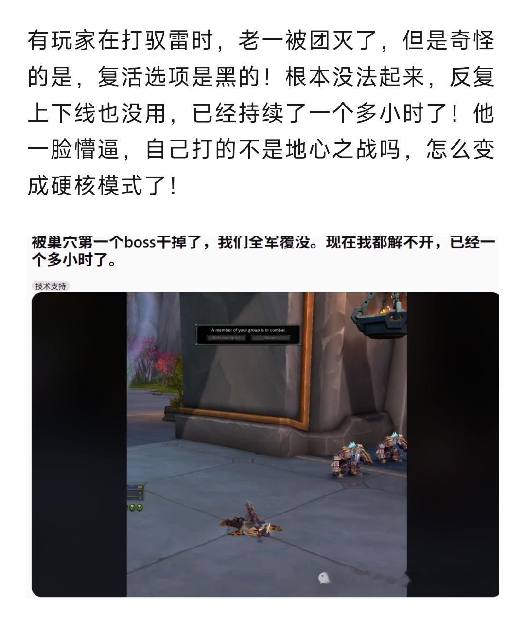 魔兽世界玩家魔兽大秘境里死后变永久死亡！一脸懵逼：我打的是硬核服吗？​​​