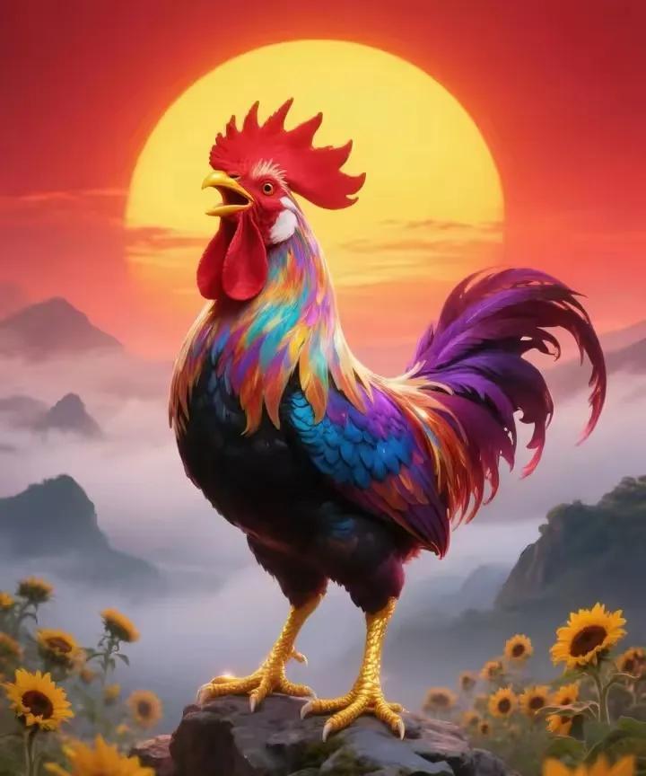 雄鸡一叫好运来大吉大利发大财