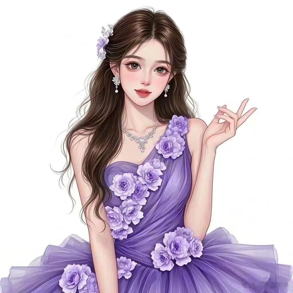 优雅紫色礼服裙仙女公主头像yyds🌷💜