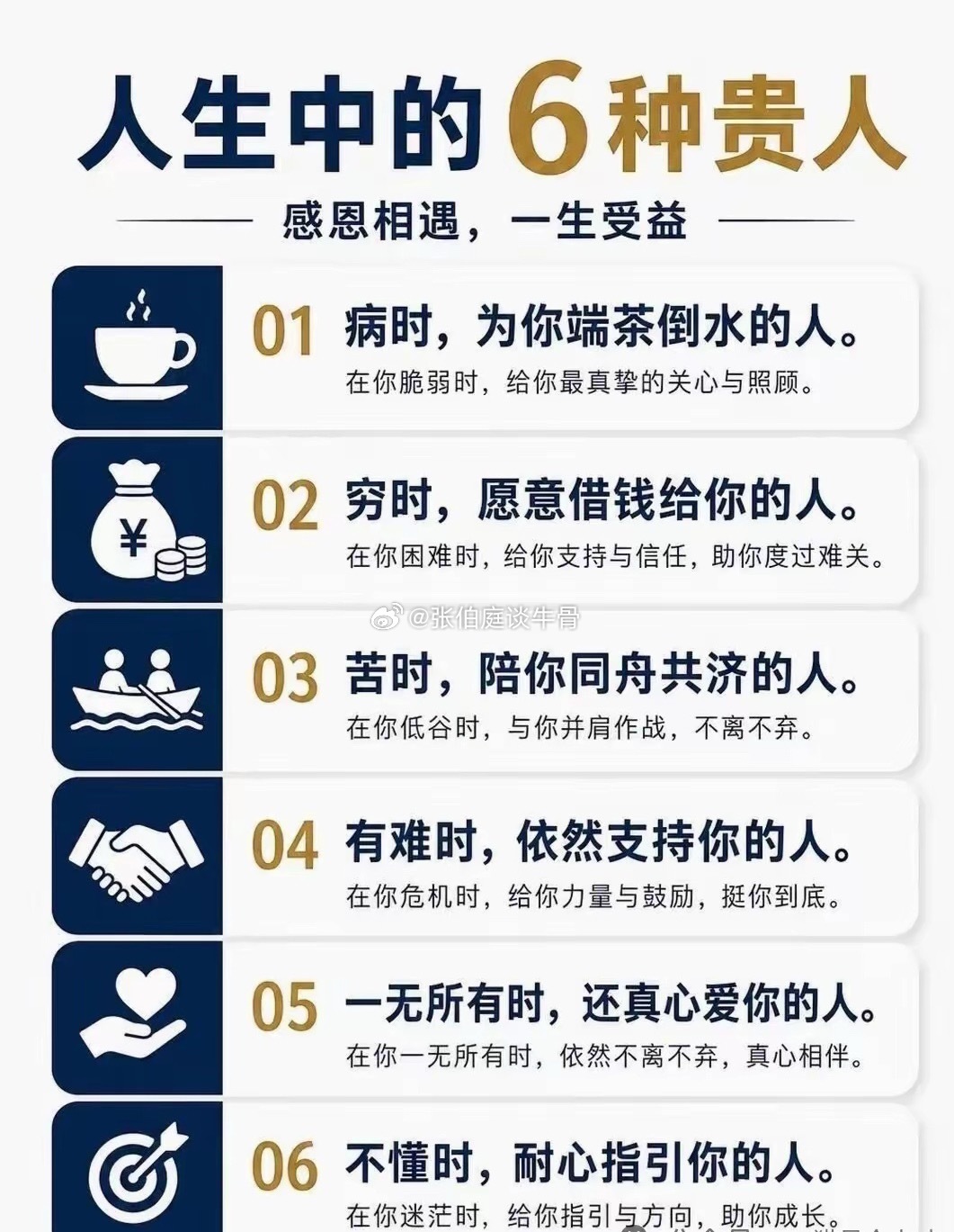人生六大贵人，遇见请好好珍惜人这一生，朋友无数，贵人难寻。这六种真心待你的人，遇
