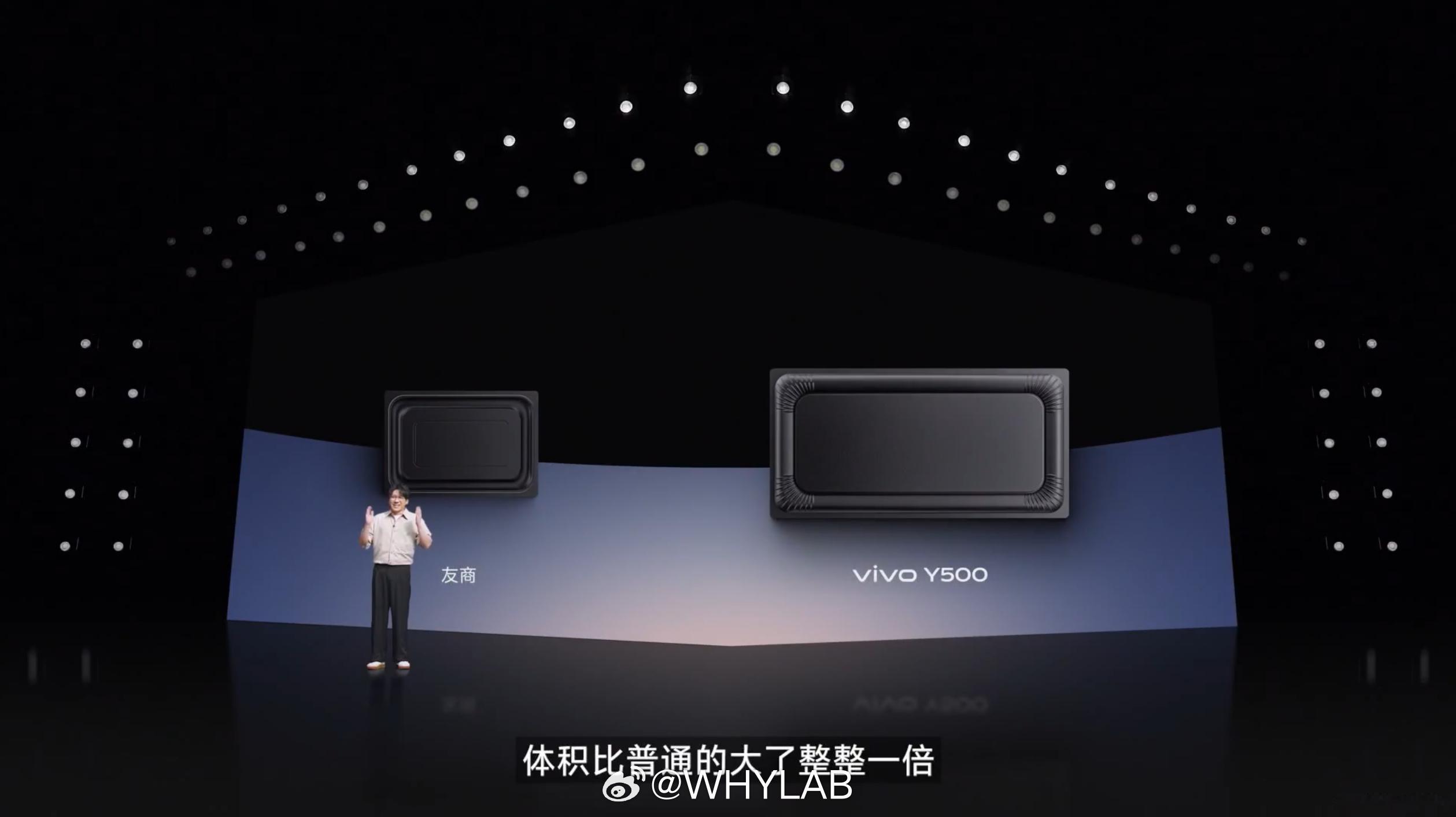 vivoY500上扬搭载瑞声科技1323扬声器，相比vivoY300