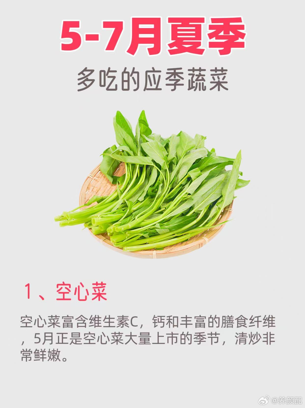 生活小贴士健康科普健康养生立夏养生蔬菜清单，低卡高纤维，越吃越轻盈～1️⃣*