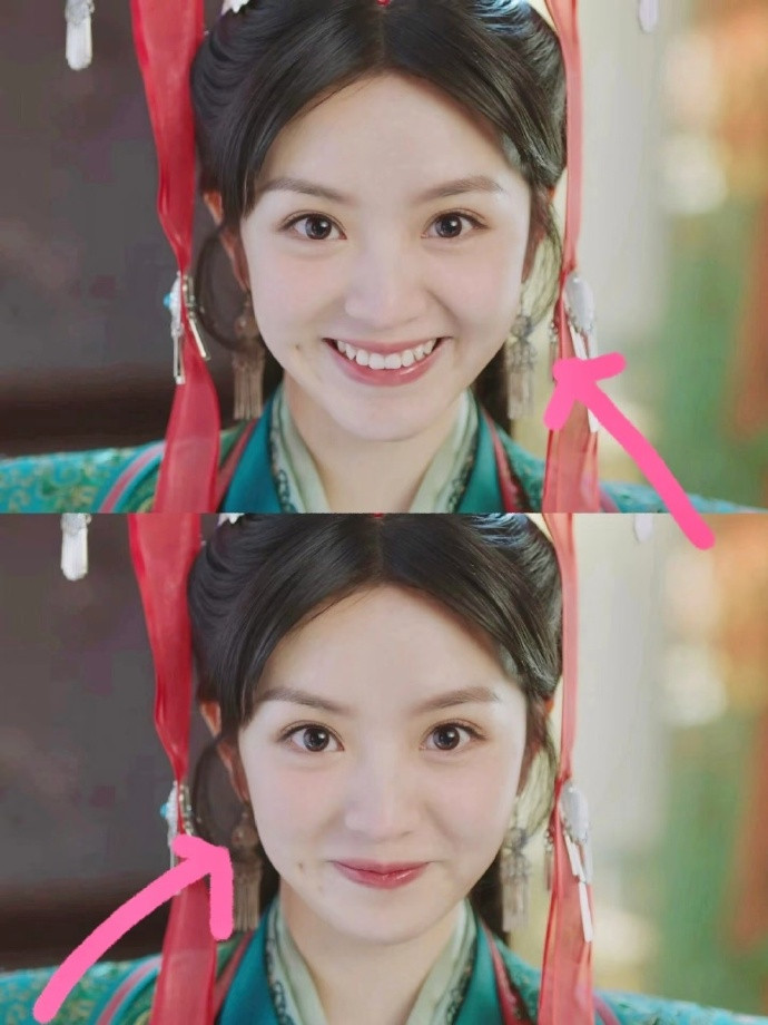 田曦薇艺考照片，露额头颜值依旧在线，早期就是标准的甜妹脸。