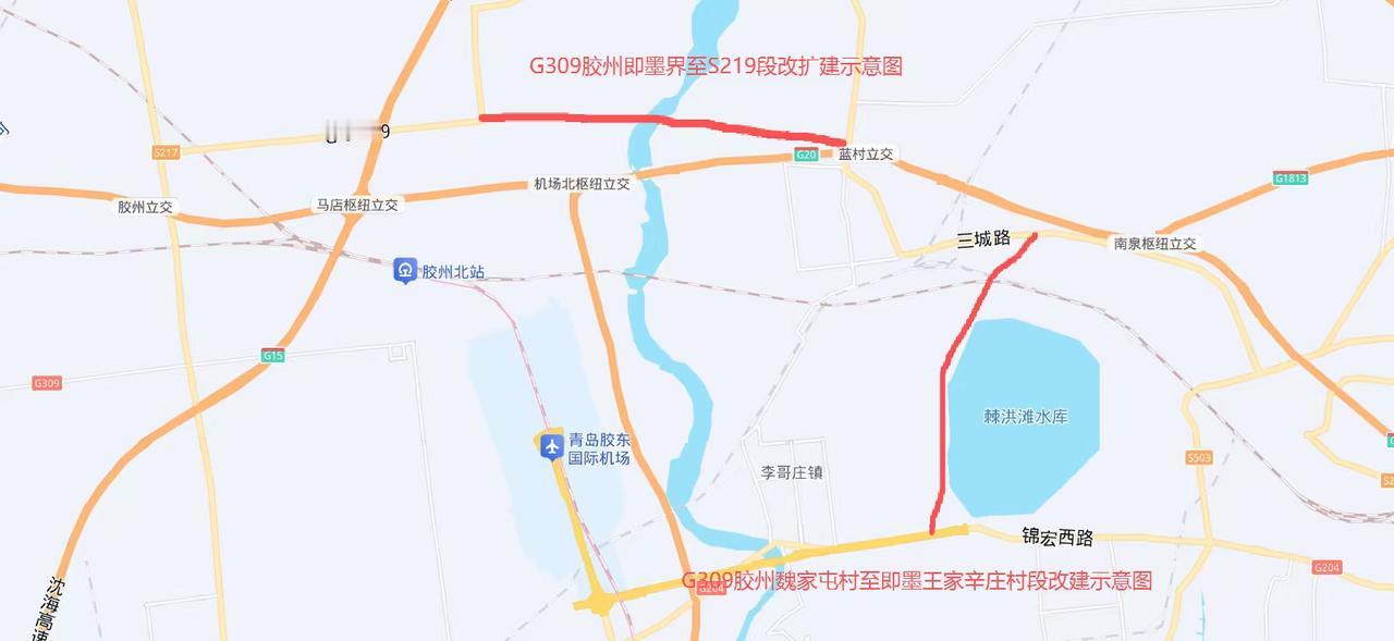 青岛山东青岛G309青兰线胶州魏家屯村至即墨王家辛庄村段及胶州即墨界至S2