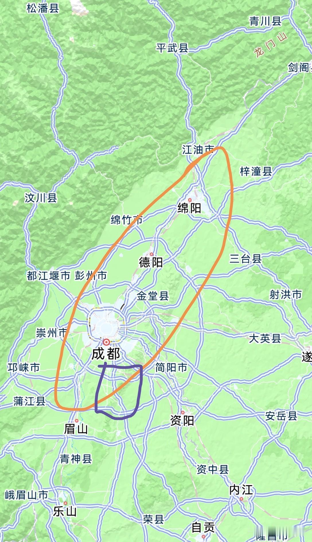 成都停止南拓是对的，其最好的发展方向还是成德绵一体化，与广东的广州东莞深圳类似。