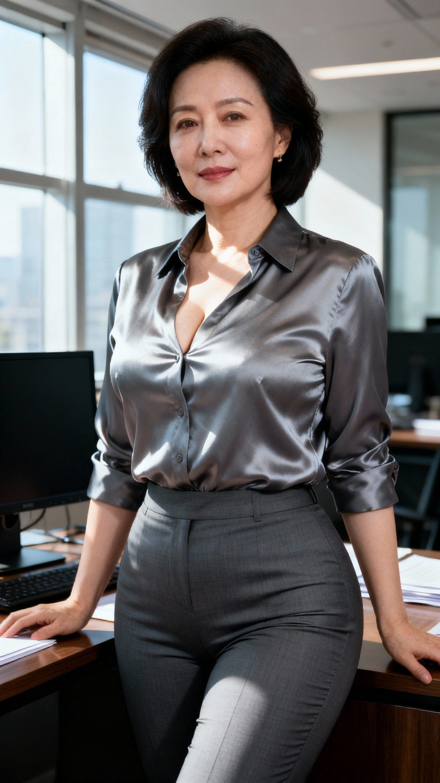 职场精英风范，自信优雅的办公室女性