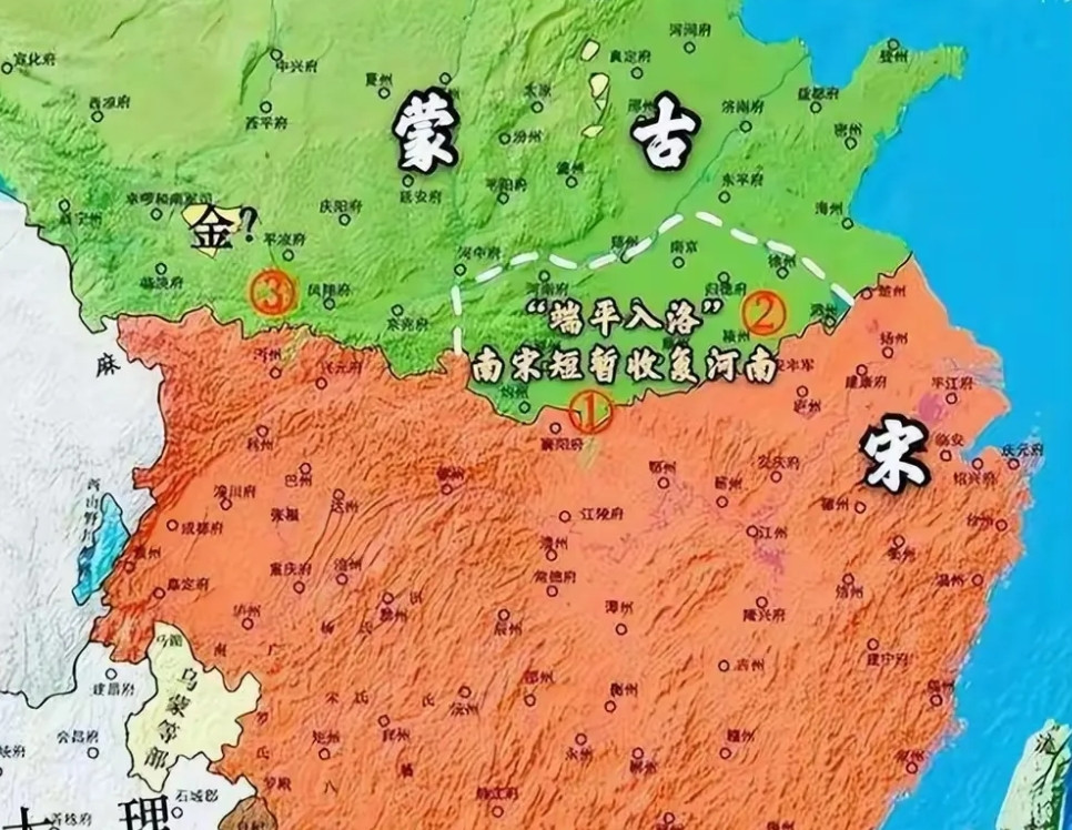金朝被灭后，蒙古的举动很诡异，主力部队就像潮水一样开始后撤，并没把主力留下来驻守