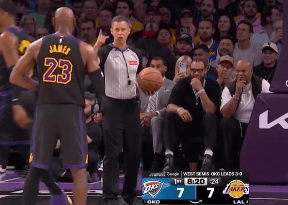 【🏀赛场瞬间！詹姆斯罚球时刻，狄龙闪亮登场👀】今日NBA季后赛，湖人迎战雷霆