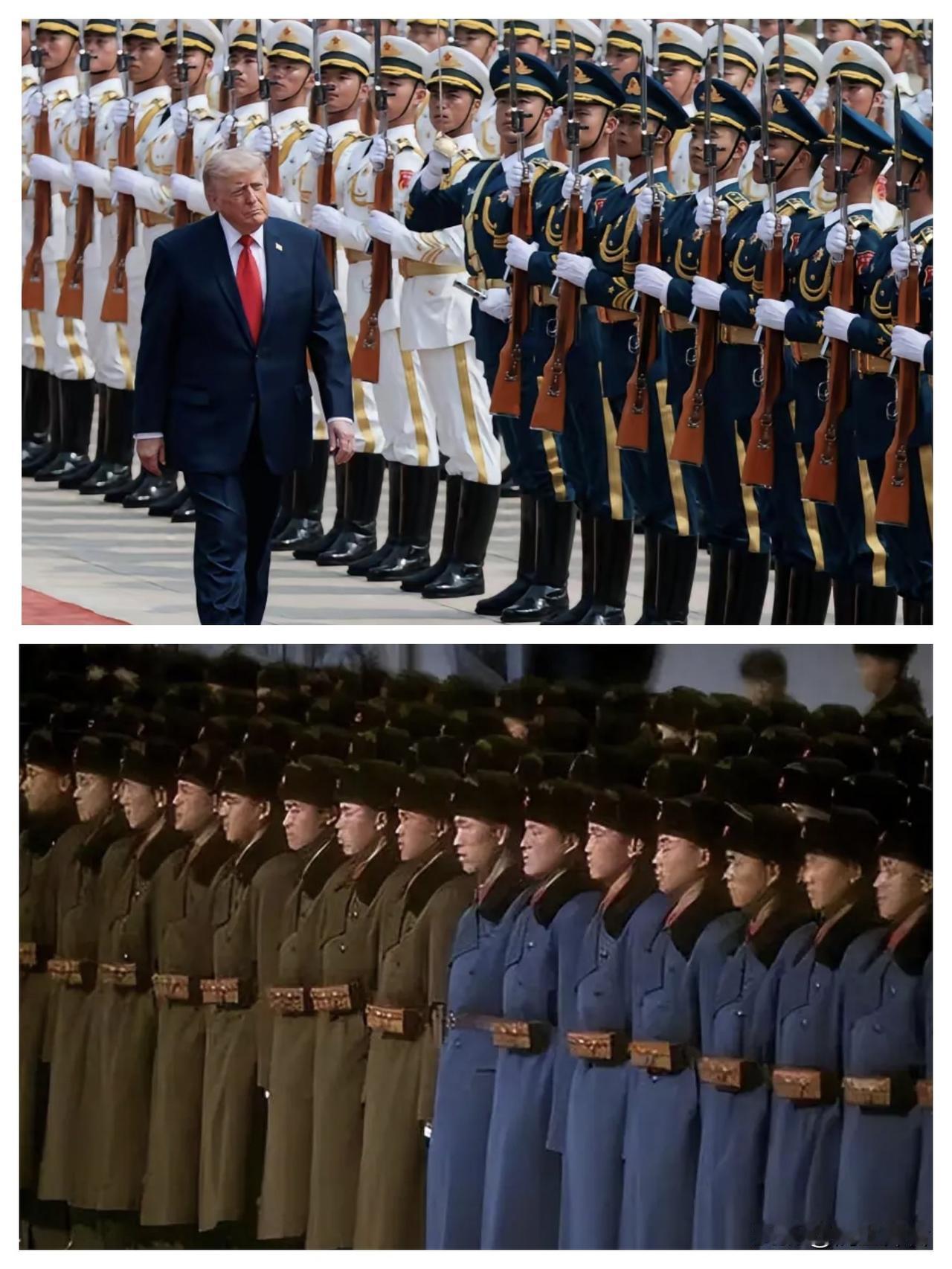1972年尼克松对我国的三军仪仗队记忆深刻！不知道特朗普今天检阅了我国的三军仪