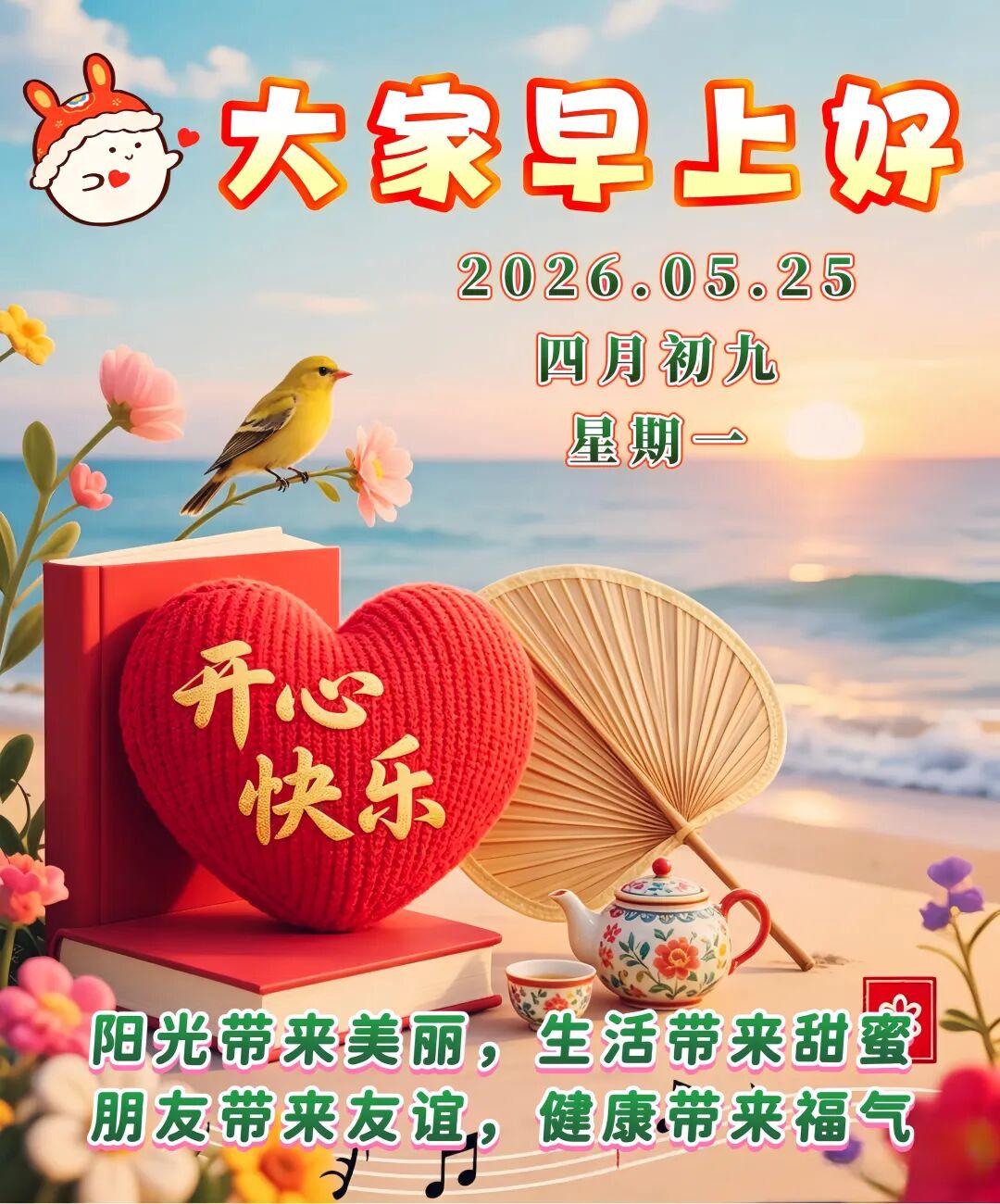 💐🌅岁月告诫了我们：大度宽容，你会快乐一辈子；知足常乐，你会幸福一辈子；心地