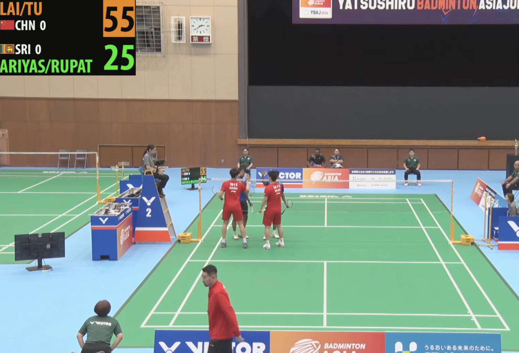 小组赛：中国🇨🇳1-0（55-25)🇱🇰斯里兰卡1、阴伊晴11-5