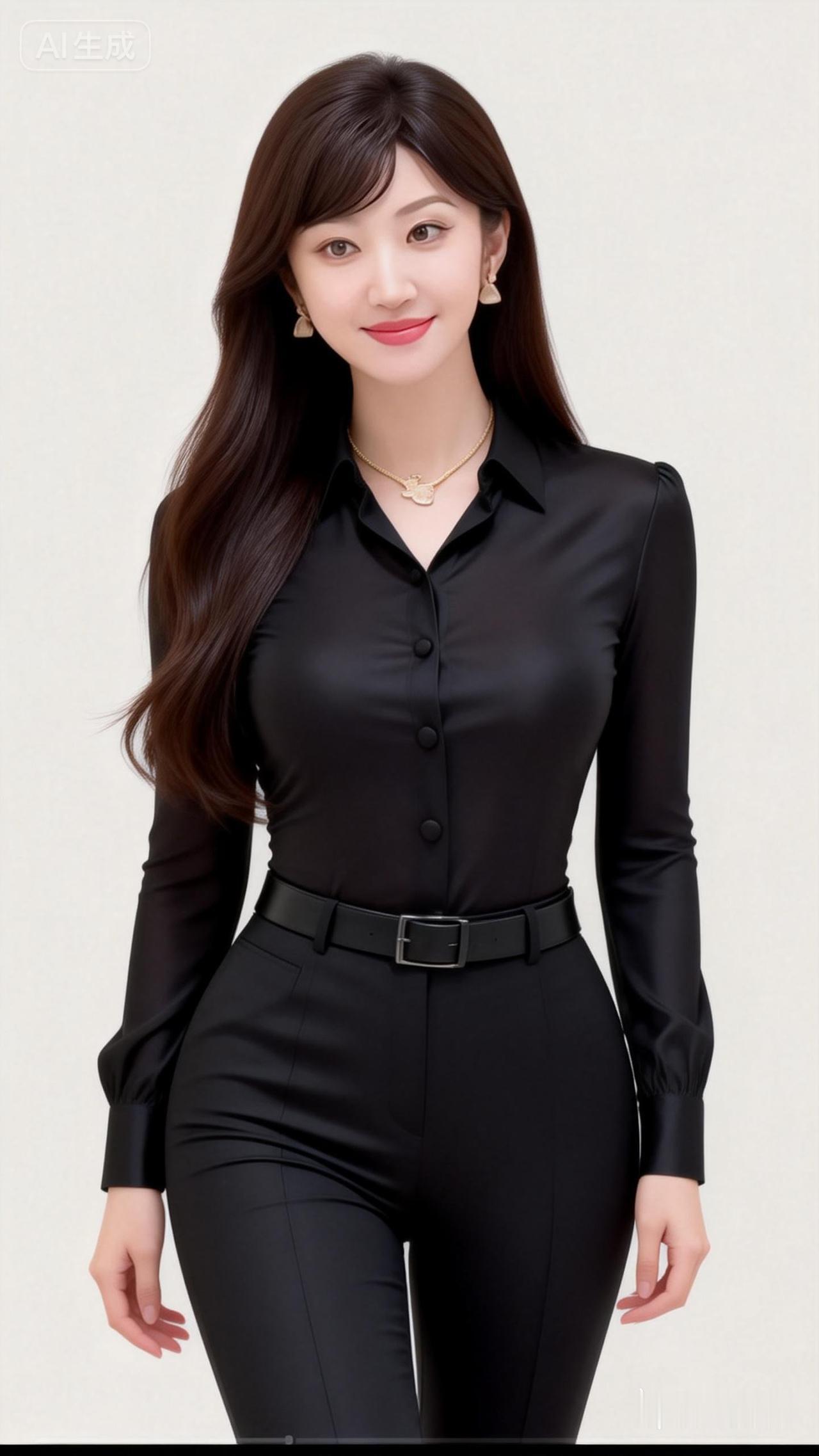 优雅黑丝绒套装，尽显职场女性魅力！💄✨