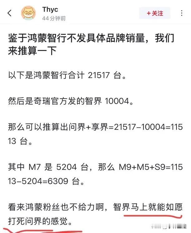 鸿蒙智行“内战”一触即发？来自网友推测数据，2月鸿蒙智行官方销量数据为2151