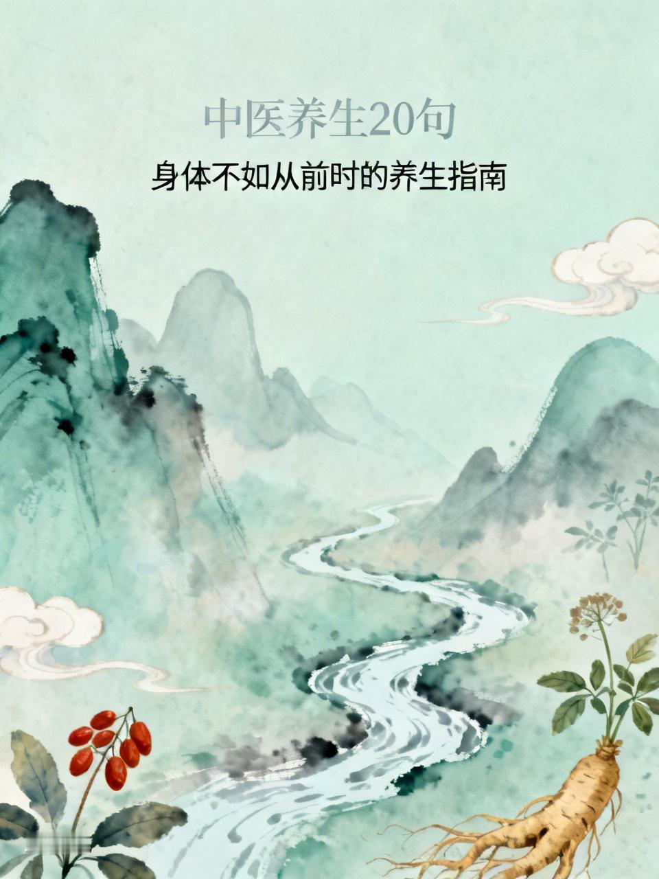 当你感觉身体不如从前的时候，中医里面最重要的这20句话，一定能帮到你人到了一