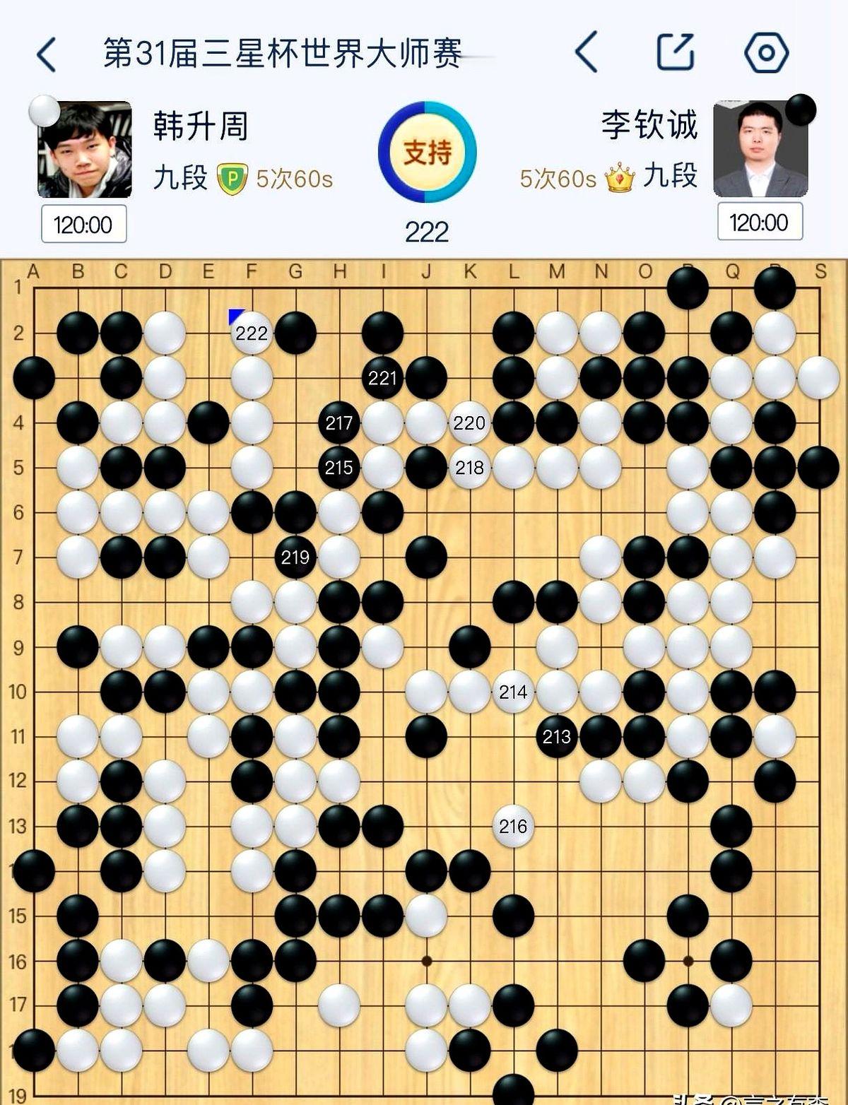 胜率接近百分百的局，居然还能硬生生翻盘？第31届三星杯预选决赛，韩国棋院现场，李钦诚这把惊出人一身冷