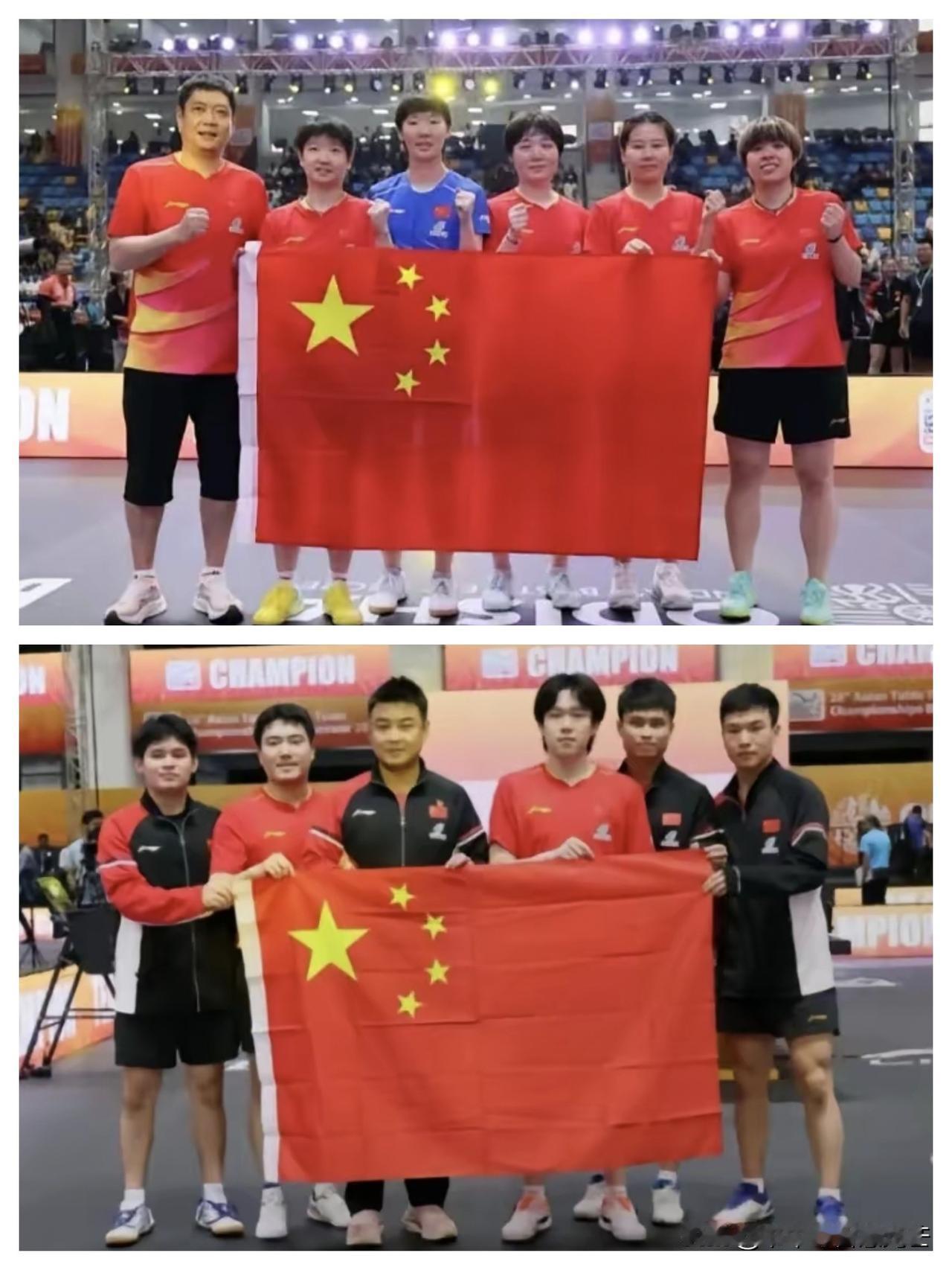 这两张乒乓球队大合照也太绝了吧！满屏都是优秀运动员，看着就特别有朝气，随手一截都