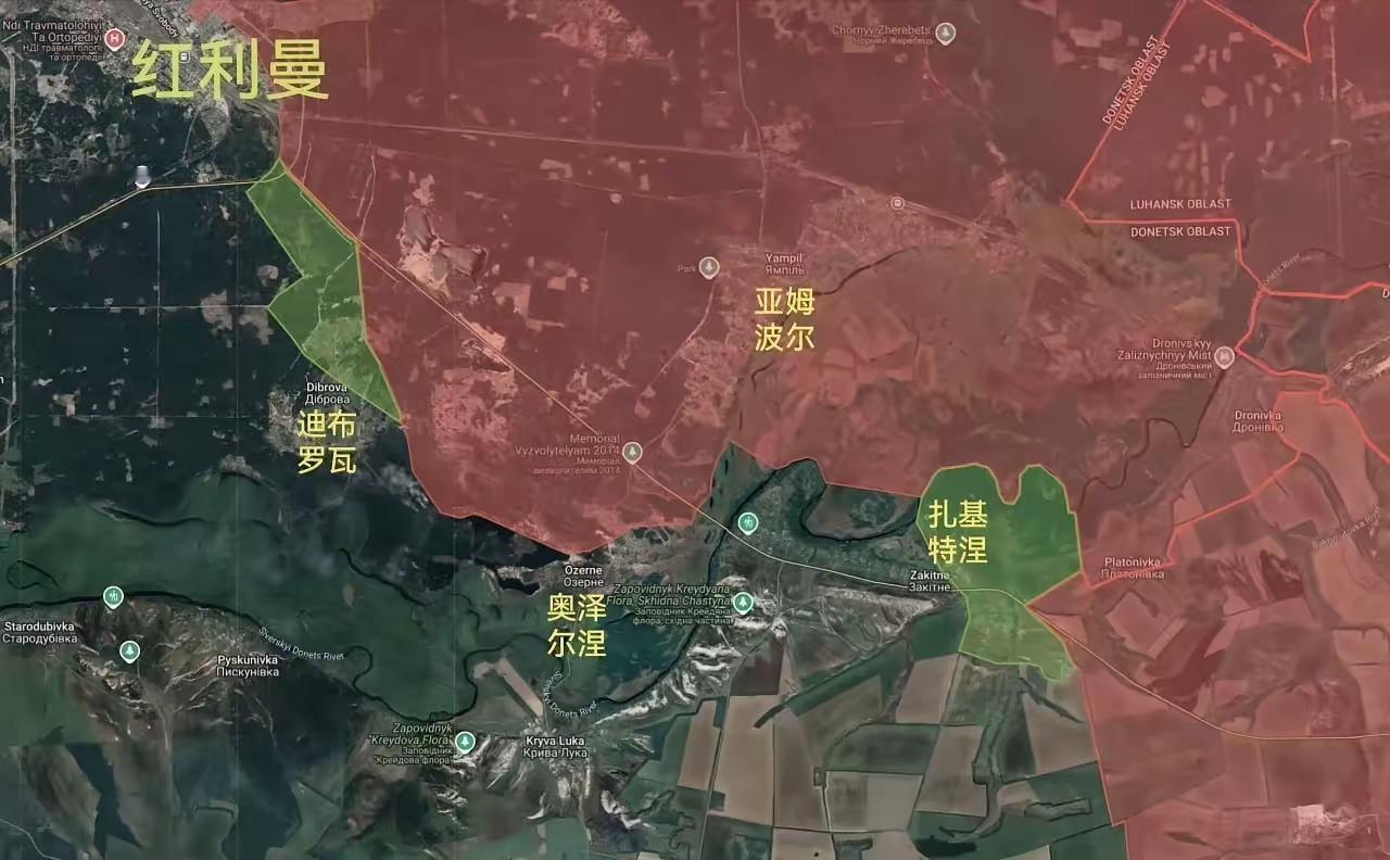 俄军在红利曼东南终于又向前推进了，这儿已经沉寂很长时间了俄军终于动了，红利曼