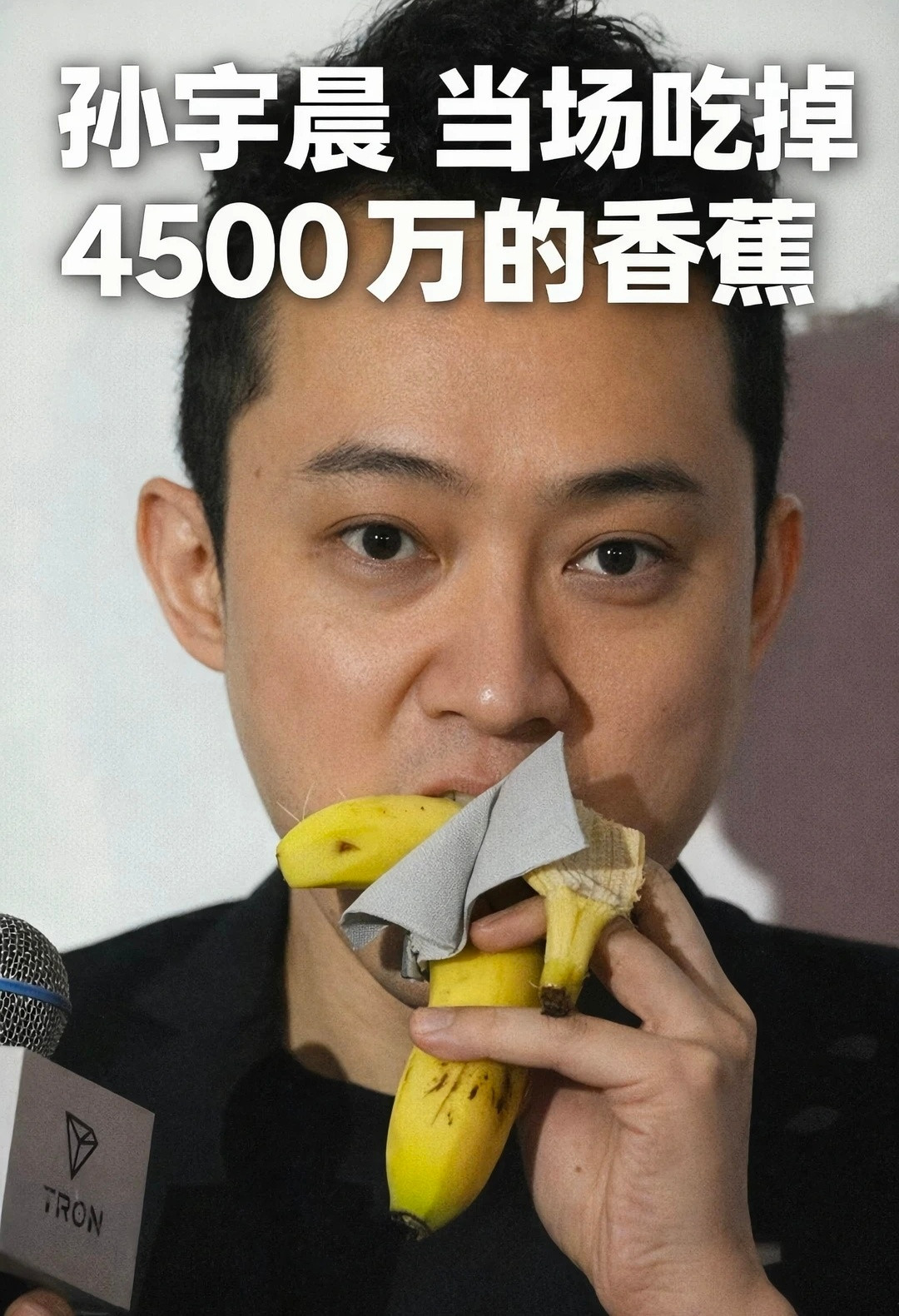 孙宇晨起诉景甜孙宇晨之前还花624万美元拍下一根香蕉，最后还当着记者的面当场吃了
