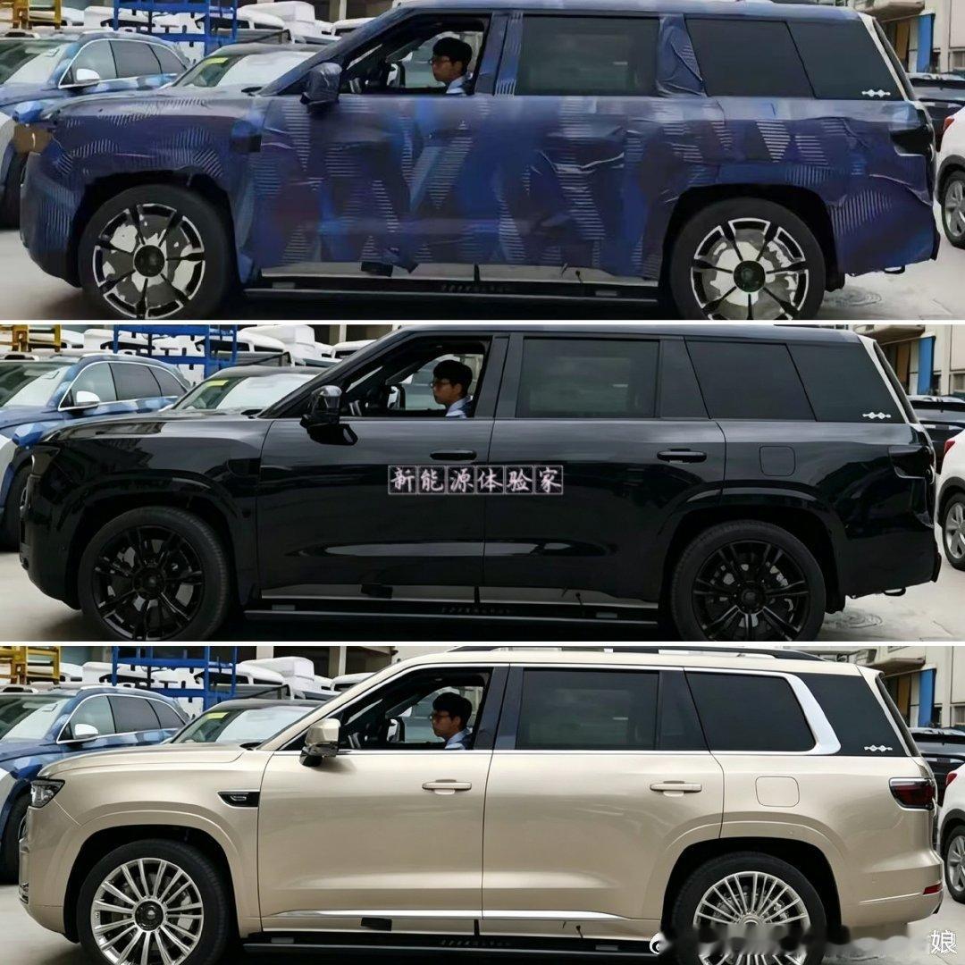 方程豹钛9首曝，车身线条硬朗利落，和钛7一脉相承，但尺寸直接升级，气场比同级别燃