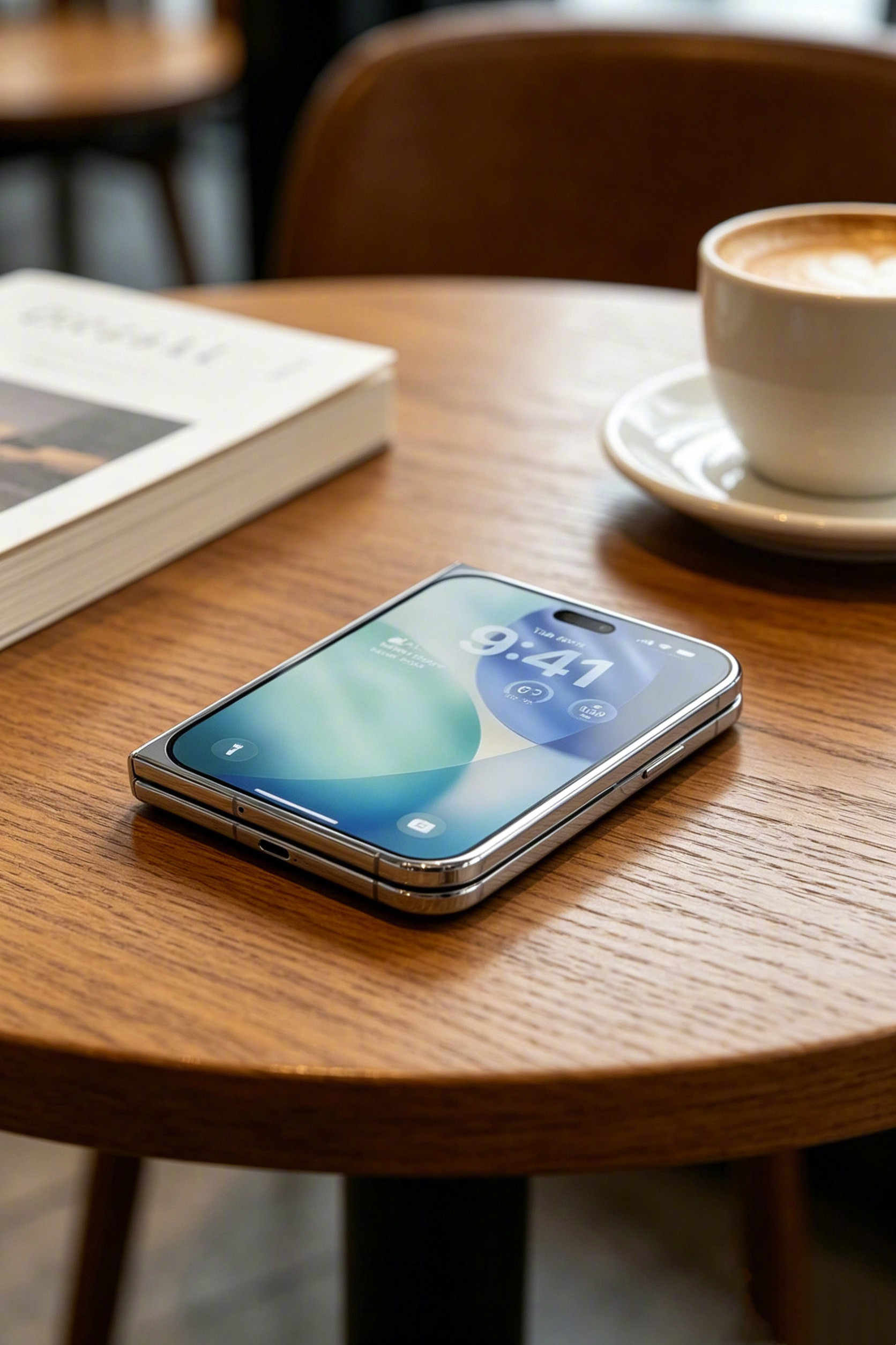 iPhoneFold整体的外观形态大致应该和下图一致：折叠态厚度约9.2–9