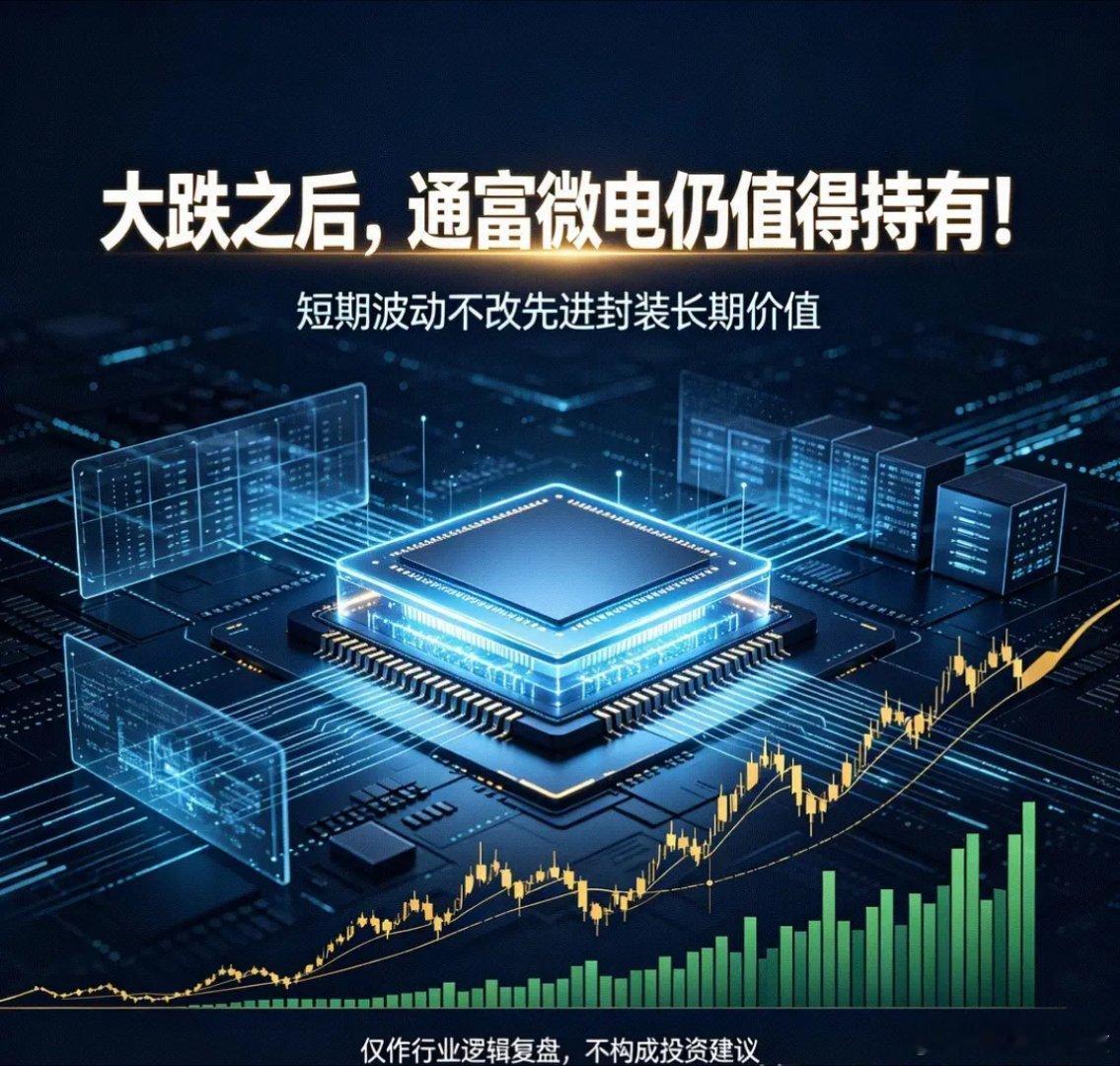 大跌之后，通富微电仍值得持有！周五，通富微电股价大跌，让不少投资者心头一紧。有人