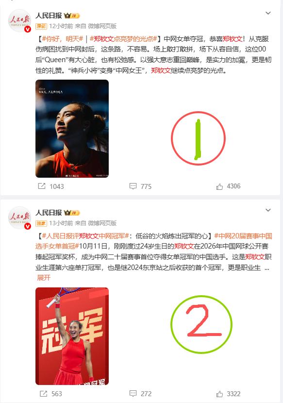 实在罕见——人民日报连发两篇文章聚焦同一位运动员：一篇是评论《低谷的火焰炼出冠