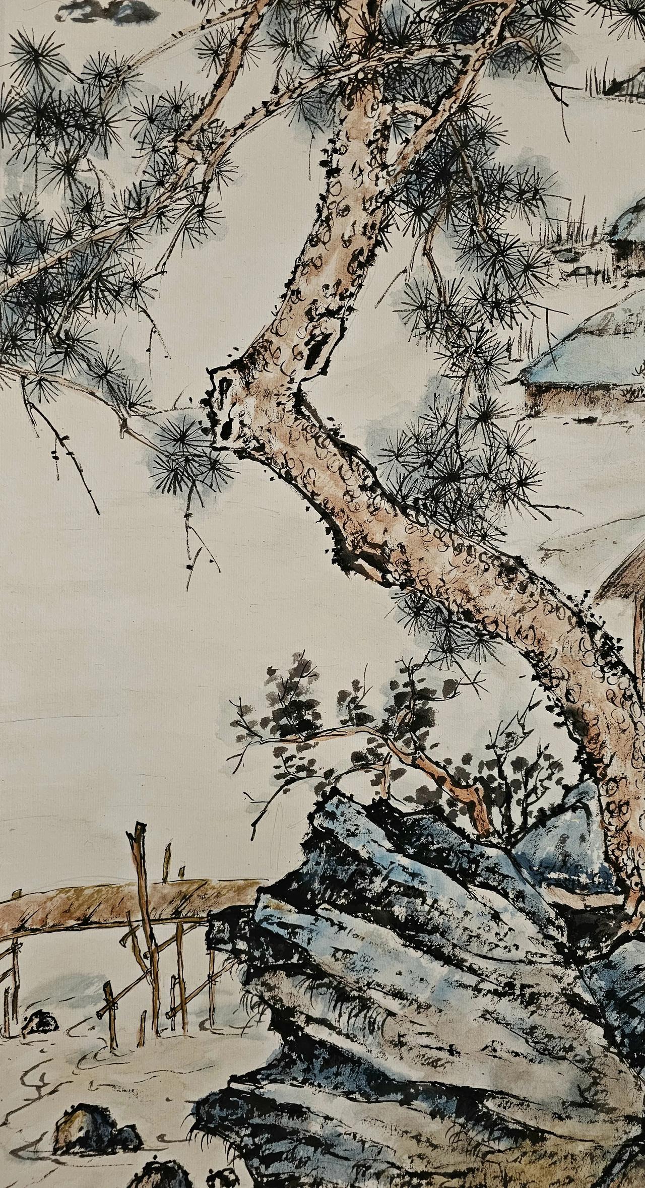 胡玉德老师《空山不见人，但闻人语响》山水国画小青绿作品