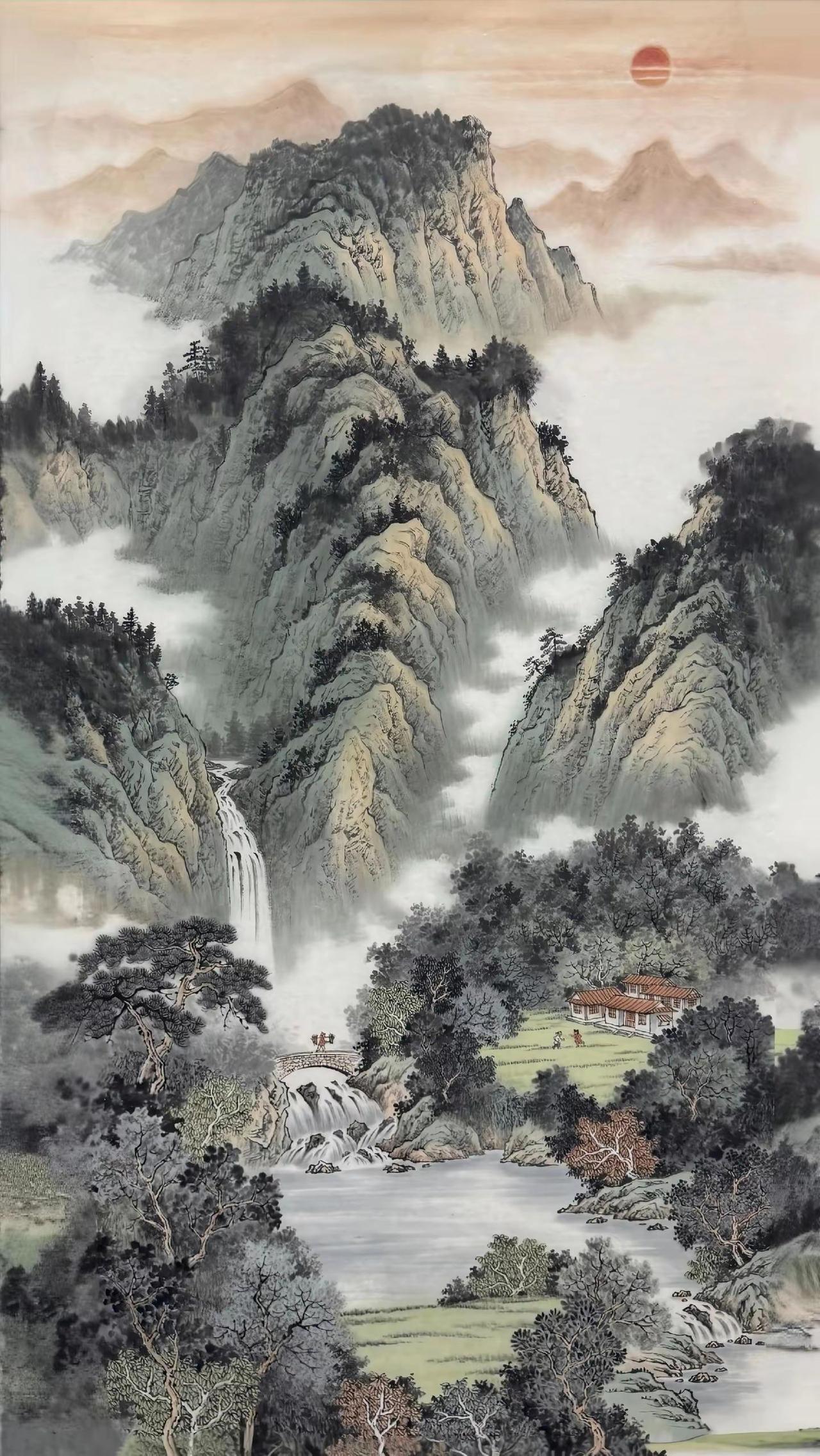 《松风泉韵》新作品创作者中心创作灵感山水写意国画山水