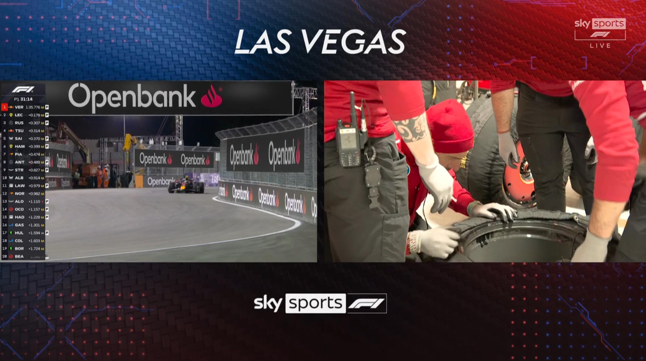 汉密尔顿赛车的轮辋似乎出现了一些问题，目前车队和倍耐力工作人员正在查看为了节约时