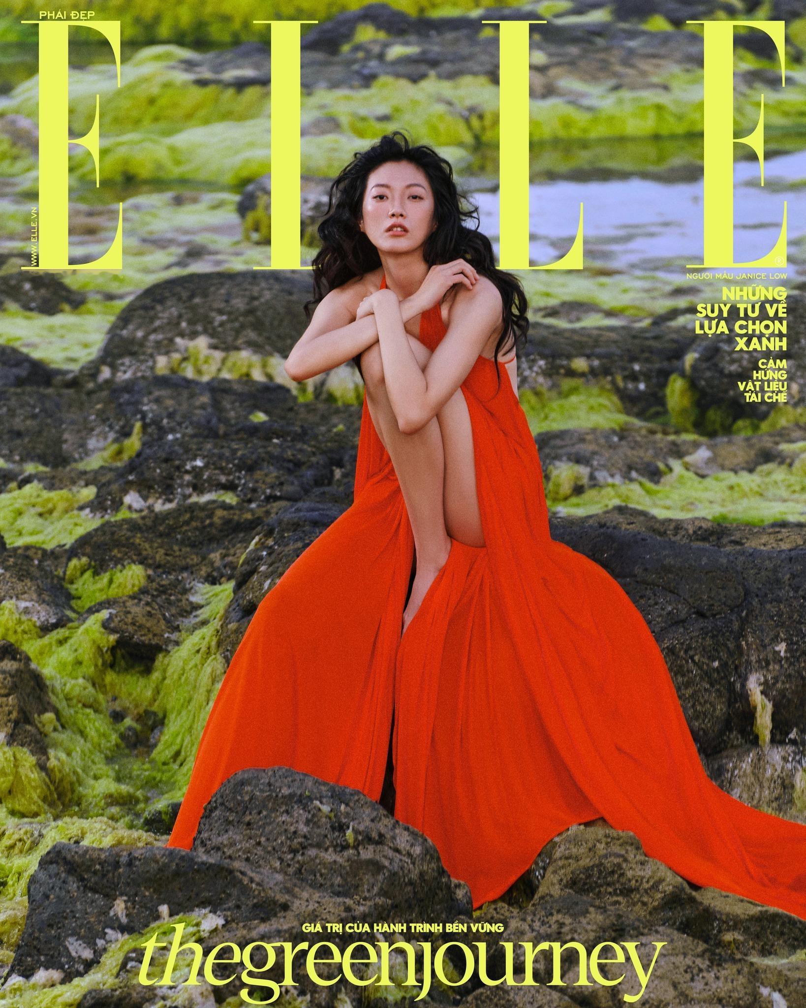模特JaniceLow出镜越南版《ELLE》2026年环保主题特刊封面，“逃离