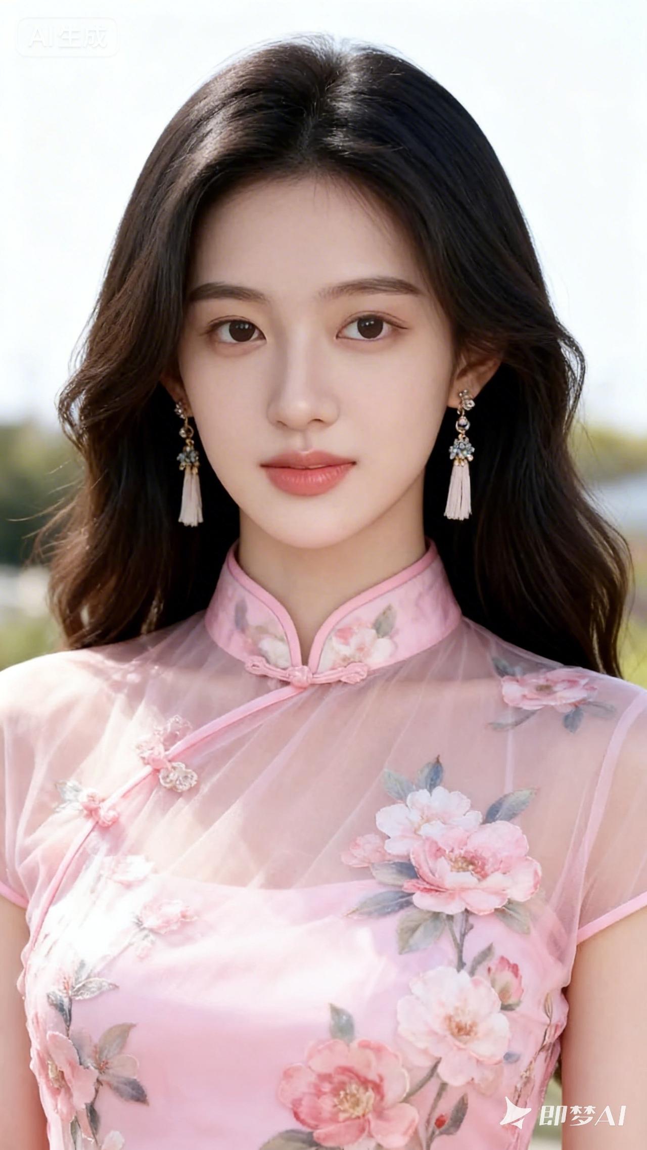 粉嫩花裙，清新可人，尽显东方韵味！