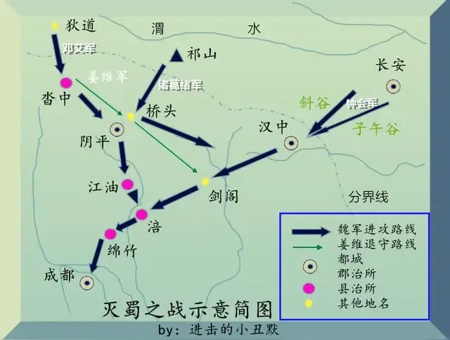 诸葛瞻真的没有其父的能力，姜维率领十万大军与钟会对峙剑阁，邓艾独自带一万士卒偷渡