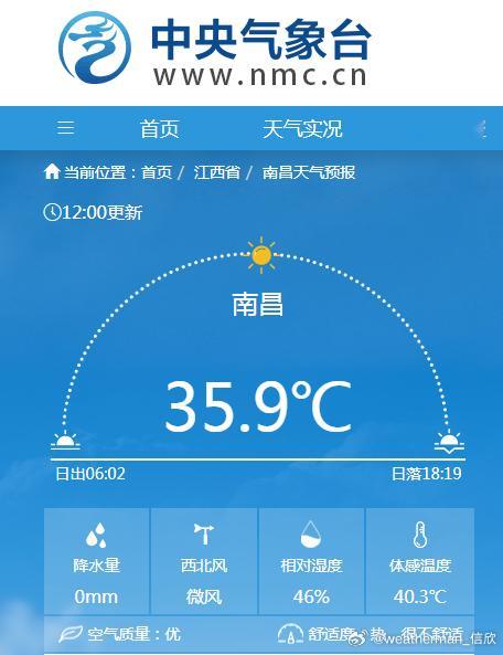 【南昌高温】今天南昌再次出现高温，今年已经有68个高温日，继续创当地全年高温日数