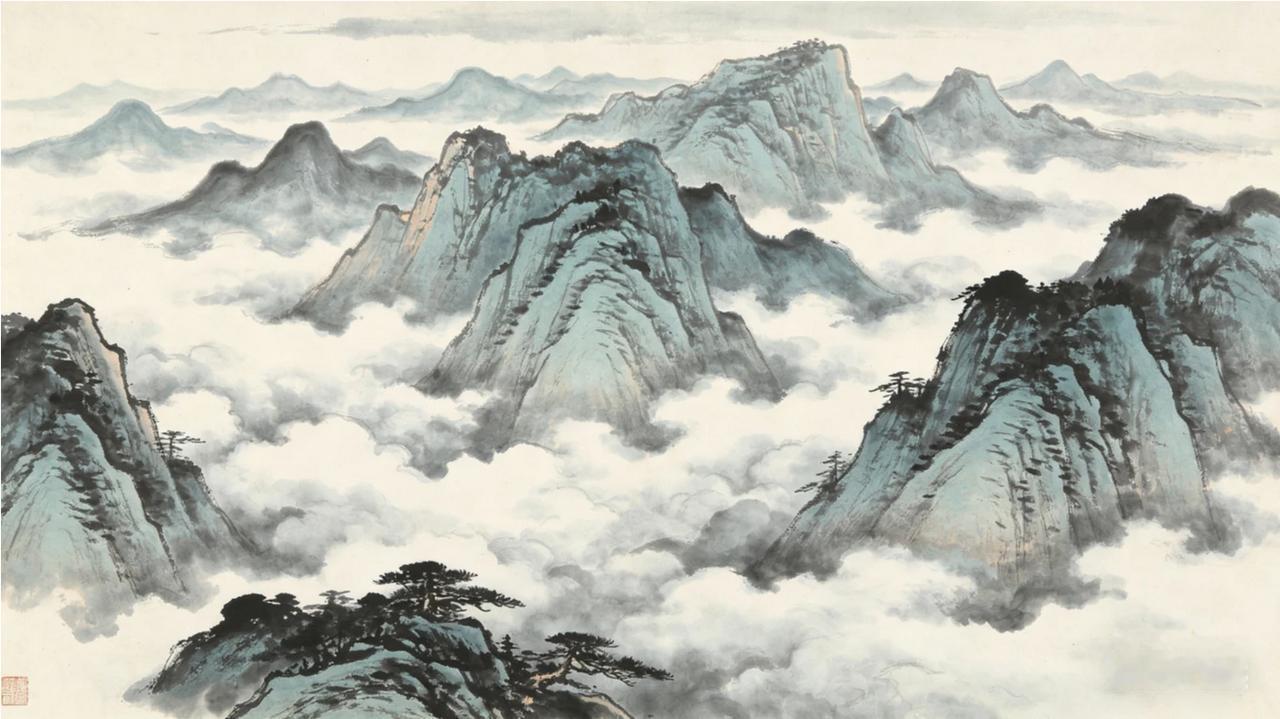 上联:云飘三云五月，下联:浪涌九州四海。