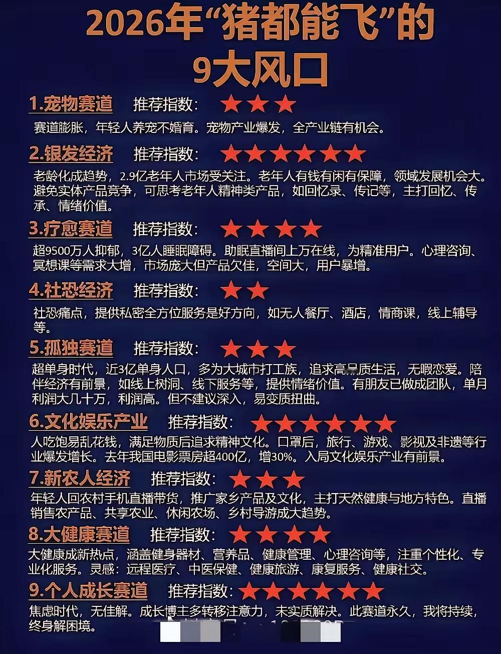 2026猪都能飞的九大风口行业