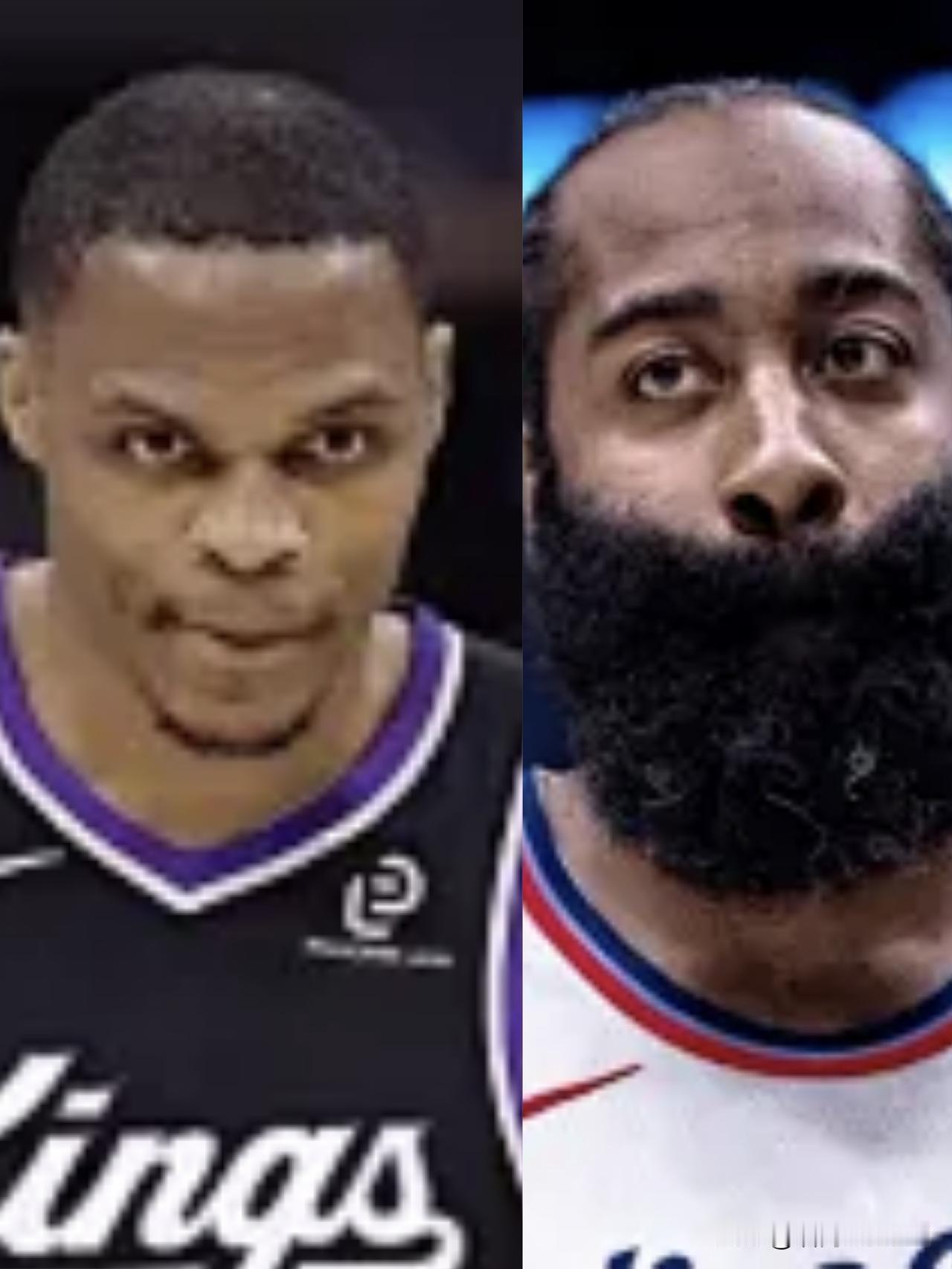 本赛季的维斯布鲁克和哈登对比，简直是难兄难弟！威少，37岁，已经流浪到几十年