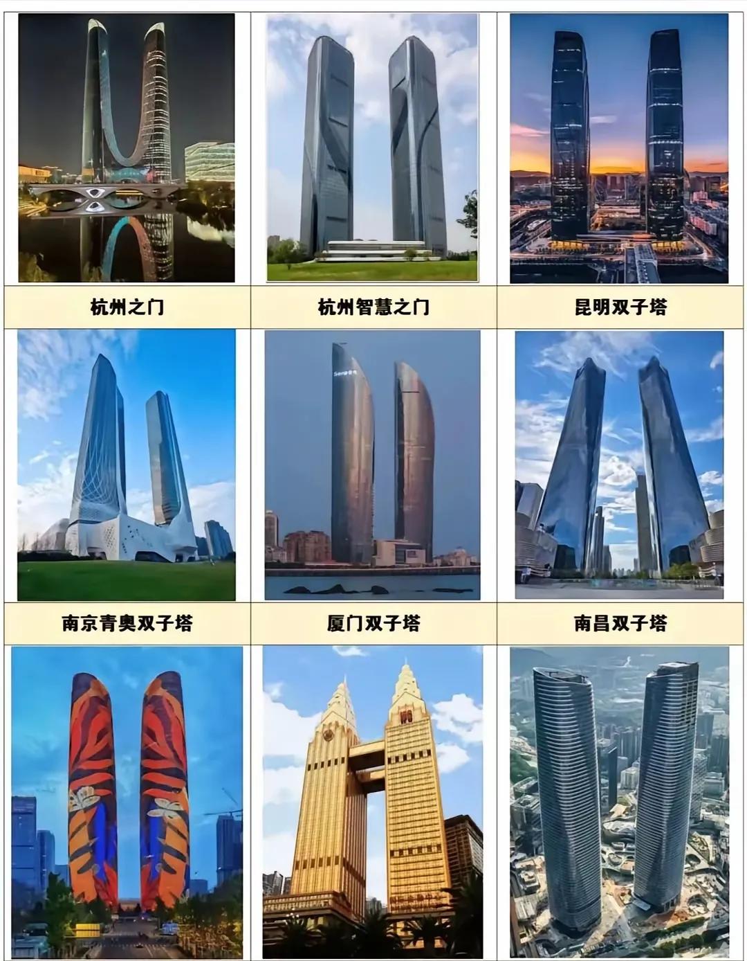 全国最漂亮的九座双子塔，虽然成都的最矮，但是个人觉得是最漂亮的，不接受反驳吧