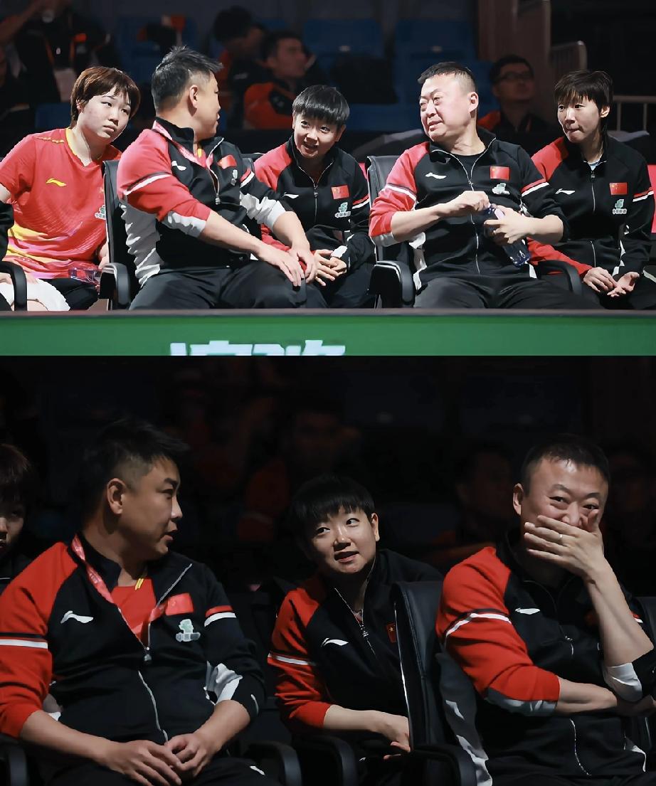 王皓：“莎莎考虑下去打男双吧。”莎莎：“啥？男双？”王皓：“对，你完全有这个