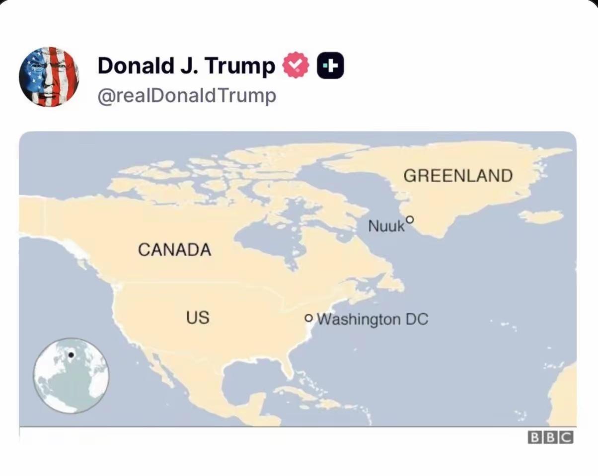 特郎普在第二个任期，彻底活出自我了！川普社媒发文：华盛顿很快就是加拿大和格陵