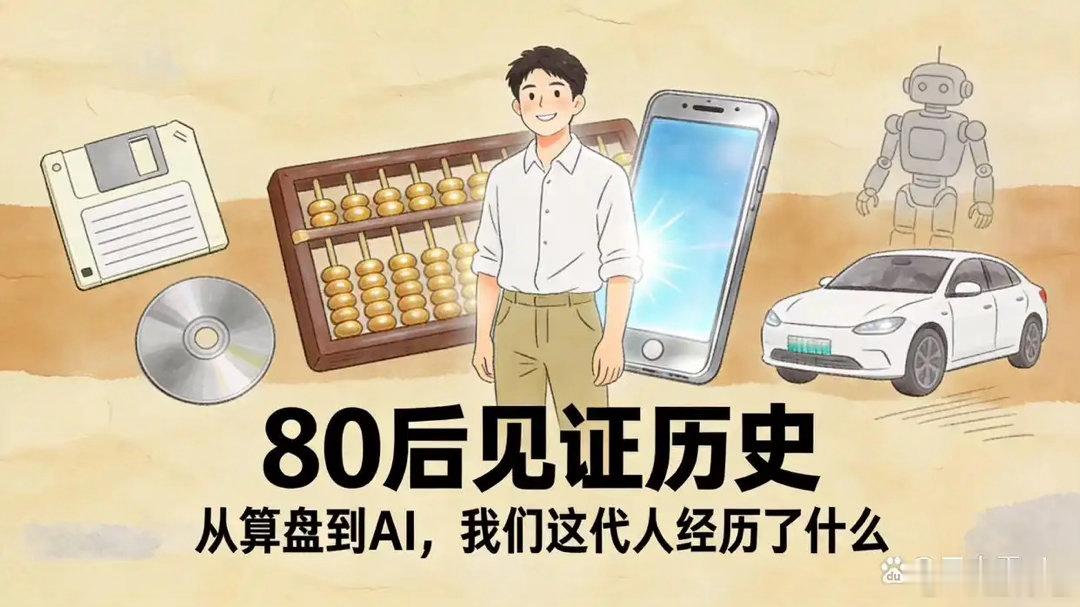 80后可能是人类历史上最"全能"的一代。从算盘到AI，从胶片到云端，从BB机到智