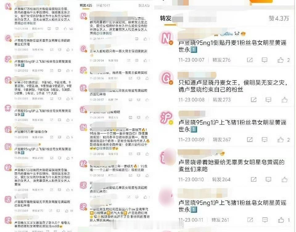 侯明昊粉丝给卢昱晓排字了，发生了什么……