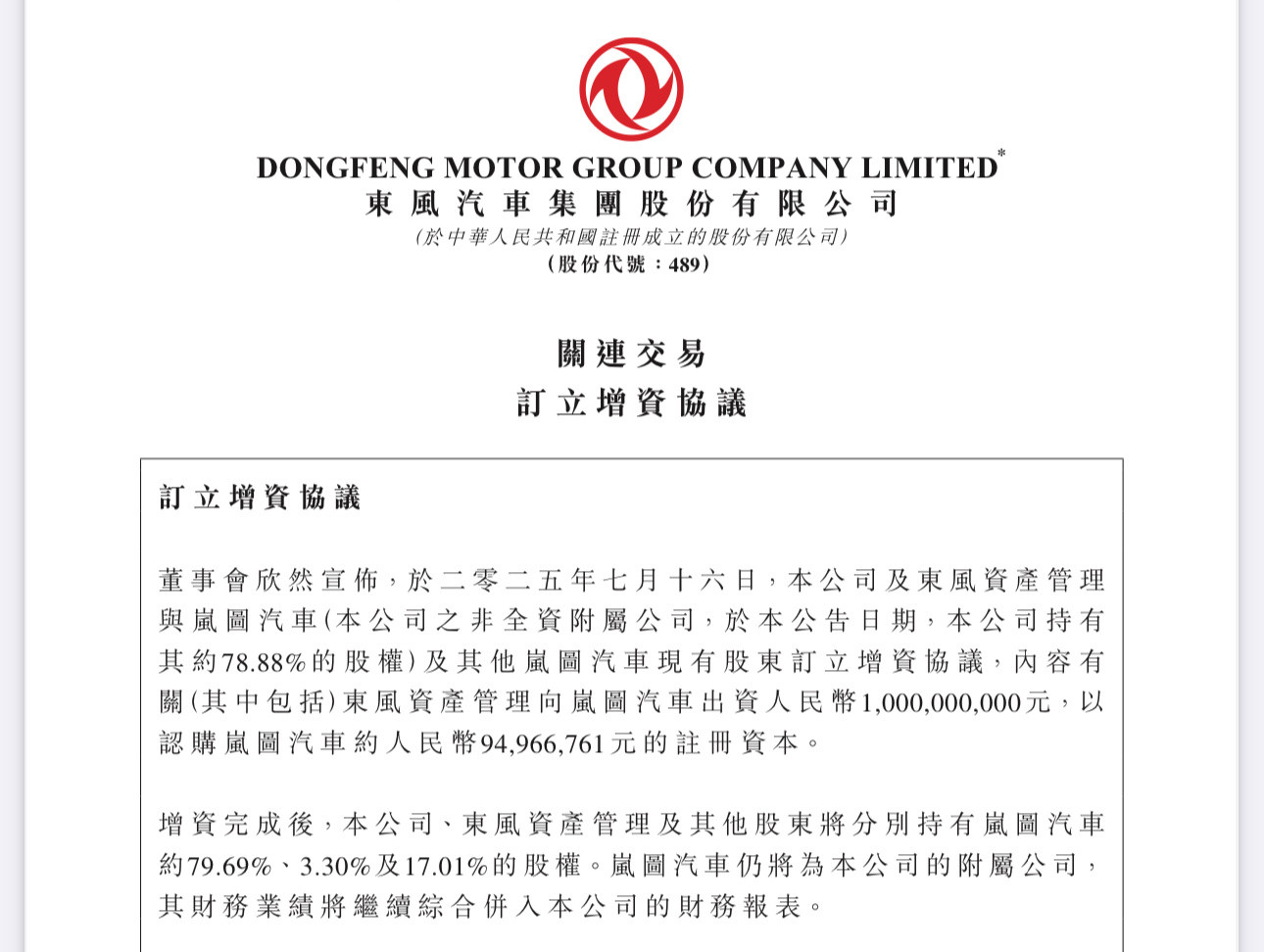 东风汽车集团向岚图汽车增资10亿！这笔资金应该也不是为了单纯的补亏，要知道去