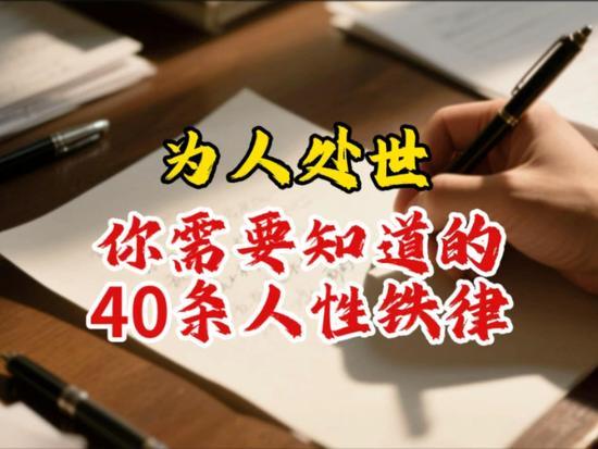 老一辈传下的人性铁律，藏着普通人过日子的通透智慧近期，老一辈总结的人性处世